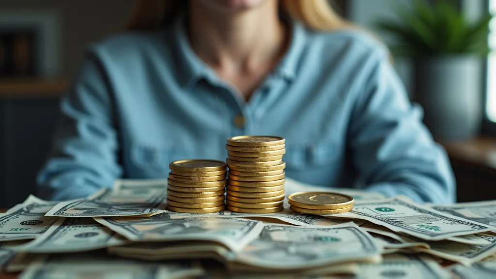 The image shows a person excitedly looking at a laptop screen displaying online earning opportunities for making money fast and easy.