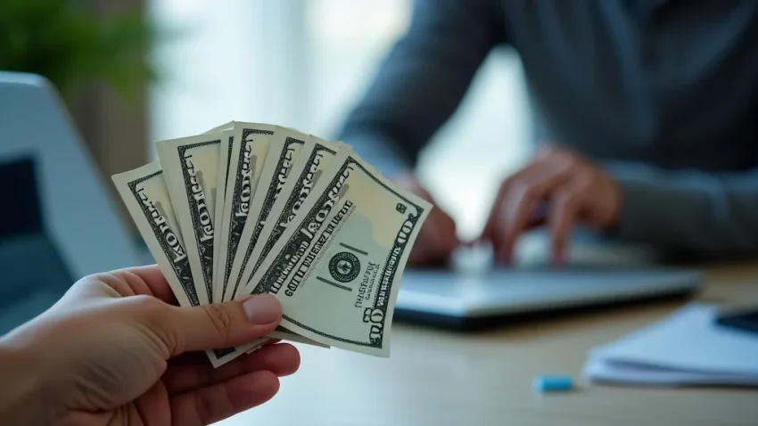 This image shows a person using a laptop, symbolizing making money online immediately today.